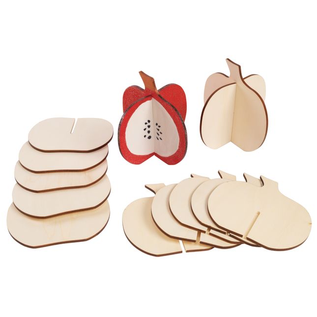 Colorations® Back-To-School Teacher Apple 3D Wood Craft Kit – Makes 6 Crafts