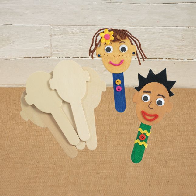 Colorations® Back-To-School Wooden Face Puppet Craft Kit –