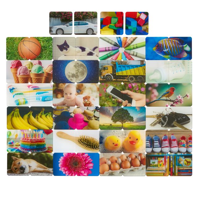 Excellerations® EduView™ Familiar Objects 3"Acrylic Picture Tiles - Set of 52
