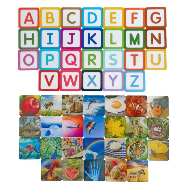 Excellerations® EduView™ Alphabet and Phonics 3" Acrylic Tiles - Set of 52