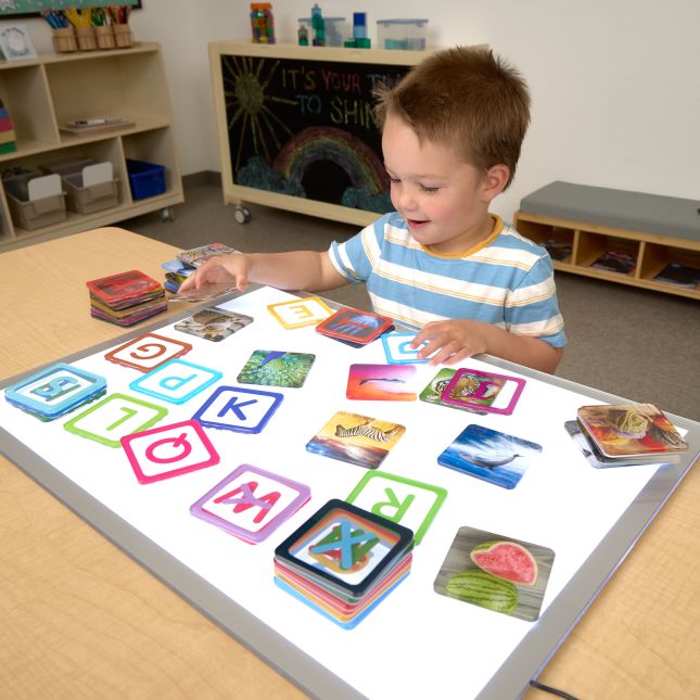 Excellerations® EduView™ Alphabet and Phonics 3" Acrylic Tiles - Set of 52