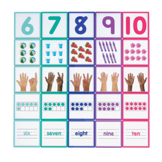 Excellerations® EduView™ Subitizing Numbers 1 to 10 - 3" Acrylic Tiles - Set of 50