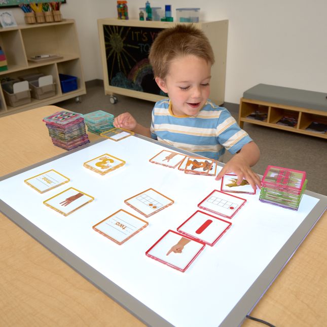 Excellerations® EduView™ Subitizing Numbers 1 to 10 - 3" Acrylic Tiles - Set of 50