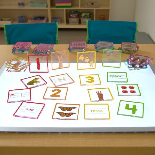 Excellerations® EduView™ Subitizing Numbers 1 to 10 - 3" Acrylic Tiles - Set of 50
