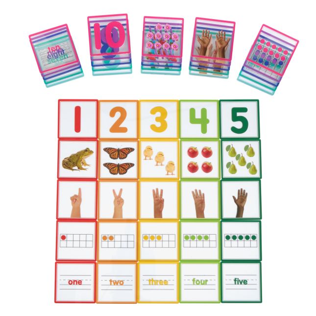 Excellerations® EduView™ Subitizing Numbers 1 to 10 - 3" Acrylic Tiles - Set of 50