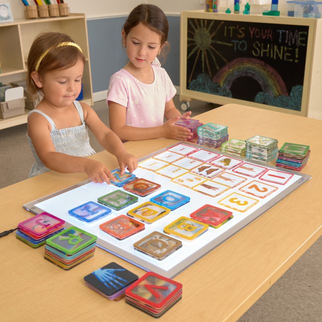 Excellerations® EduView™ Alphabet and Numbers Acrylic Tiles - Set of 102