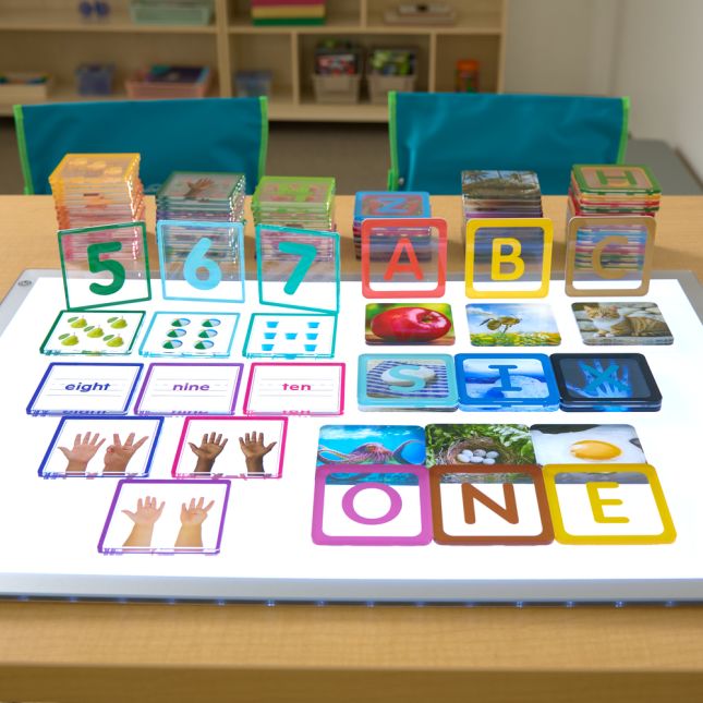 Excellerations® EduView™ Alphabet and Numbers Acrylic Tiles - Set of 102