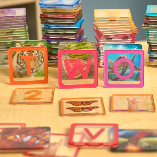 Excellerations® EduView™ Alphabet and Numbers Acrylic Tiles - Set of 102