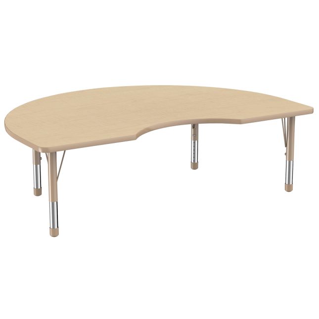 Environments® 48" x 72" Kidney Activity Table with Adjustable Chunky Legs - Maple/Maple