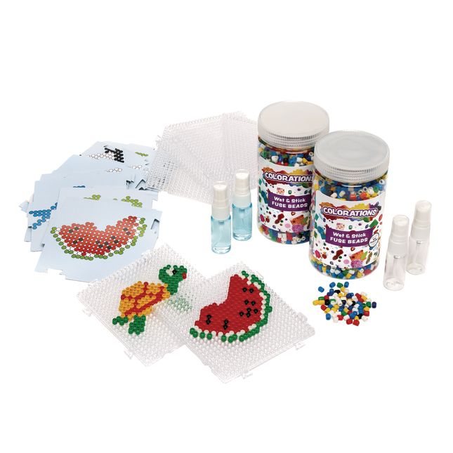 Colorations® Summer Creative Fuse Beads Craft Kit – Makes 12 Crafts