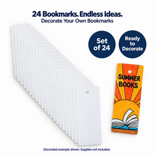 Colorations® Decorate Your Own Bookmarks - Set of 24