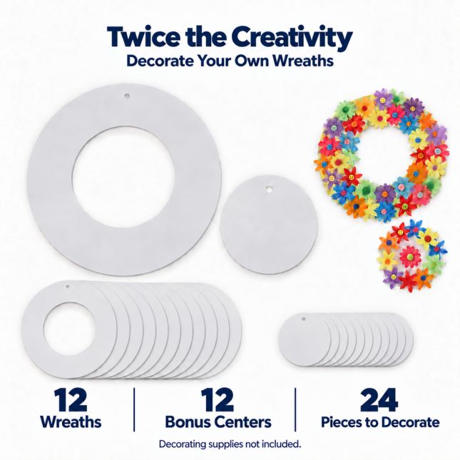 Colorations® Decorate Your Own Wreath - Set of 12
