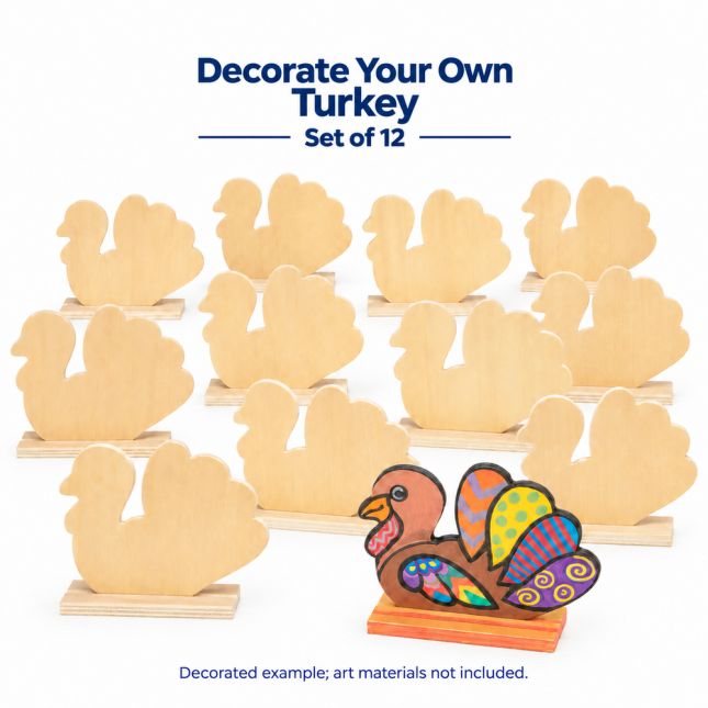 Colorations® Decorate Your Own Thanksgiving Turkey - Set of 12