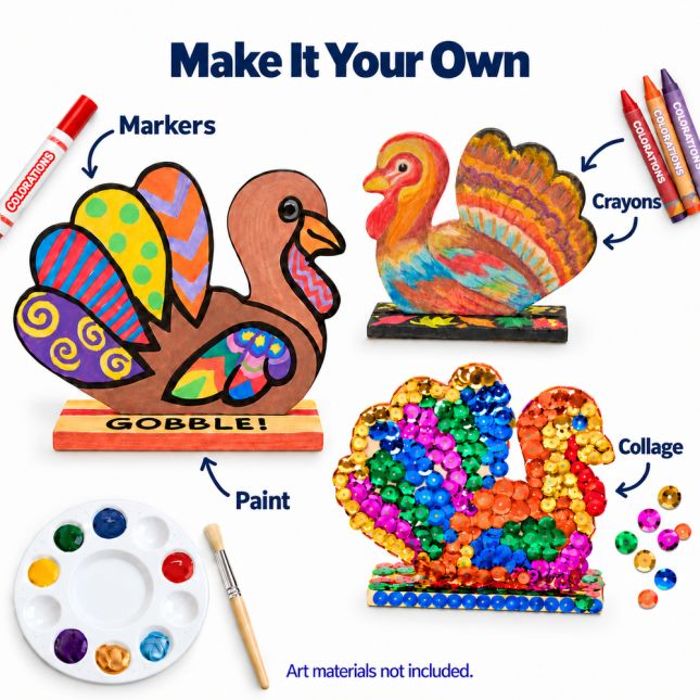 Colorations® Decorate Your Own Thanksgiving Turkey - Set of 12