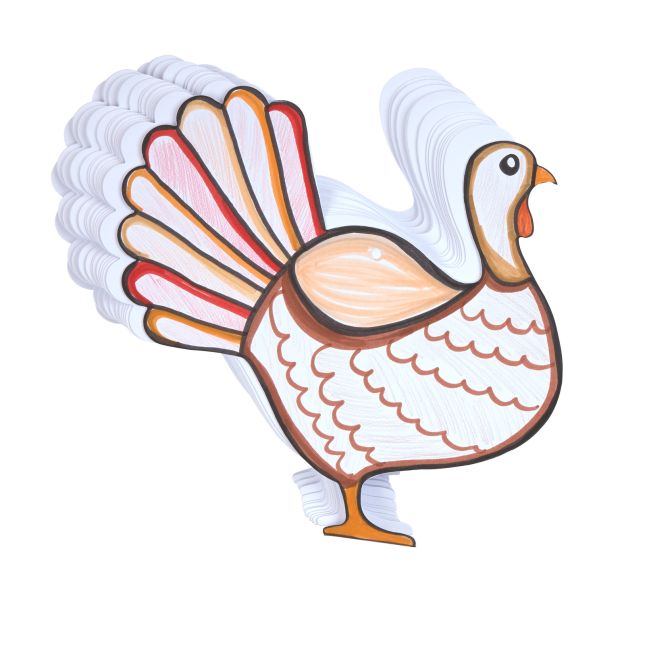 Colorations® Thanksgiving Feathered Turkey Craft Kit – Makes 24 Crafts