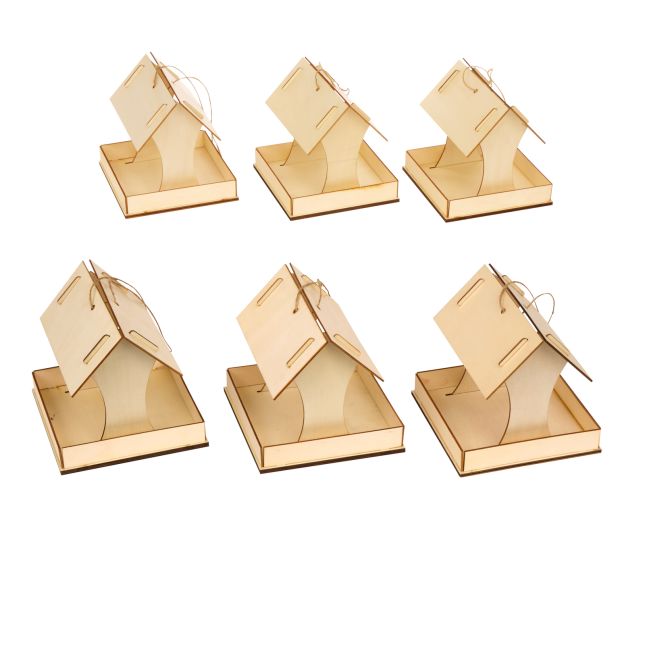 Colorations® Winter Wooden Bird Feeder Craft Kit - Makes 6 Crafts