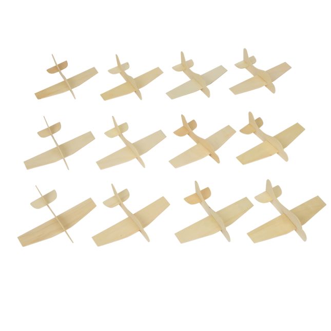 Colorations® Winter Wooden Airplane Craft Kit - Makes 12 Crafts