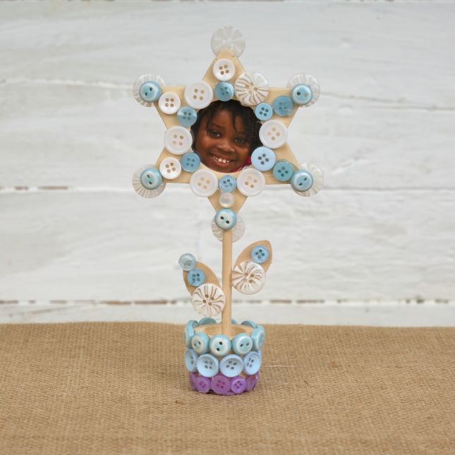 Colorations® Winter Button Photo Frame Craft Kit - Makes 12 Crafts