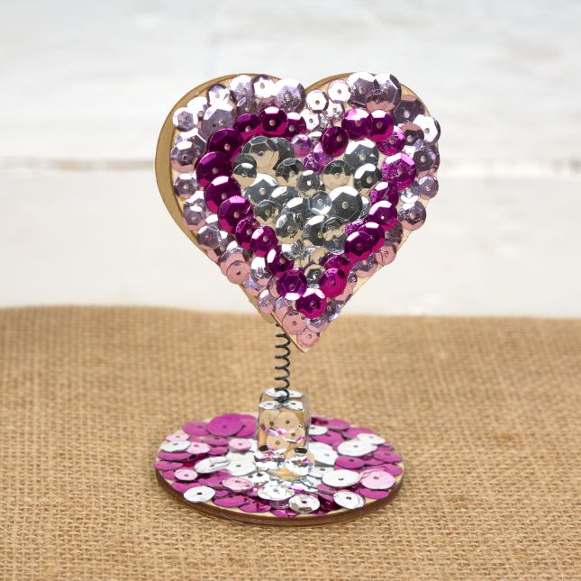 Colorations® Winter Sequin Heart Note Holder Craft Kit - Makes 12 Crafts