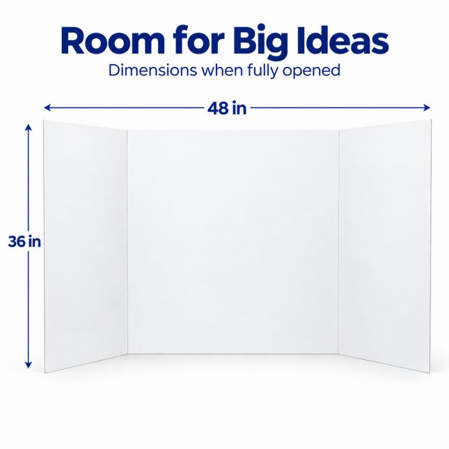 Colorations® White Tri-Fold Project Display Boards - Set of 24