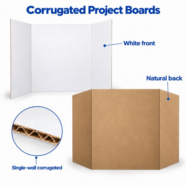 Colorations® White Tri-Fold Project Display Boards - Set of 24