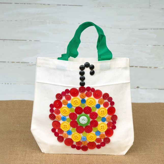 Colorations® Holiday Button Ornament Tote Bag Craft Kit - Makes 12 Crafts
