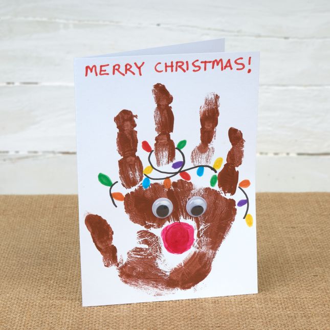 Colorations® Holiday Reindeer Handprint Card Craft Kit - Makes 24 Crafts