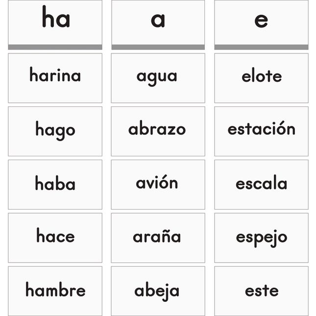 Really Good Stuff® Essential Spanish Word Sorts™ Cards