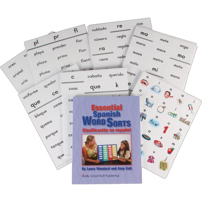 Essential Spanish Word Sorts™ Book and Demonstration Cards Set