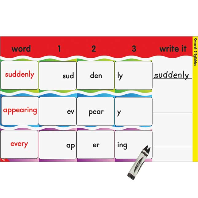 Connect 3 Syllables Literacy Center - Grades 2-3