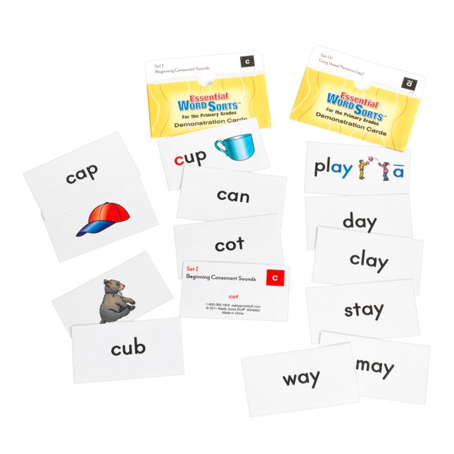 Really Good Stuff® Essential Word Sorts™ Demonstration Cards for Primary Grades, 2nd Edition