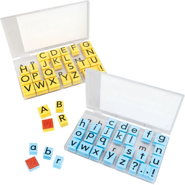 Jumbo Uppercase And Lowercase Alphabet Rubber Stamp Letters