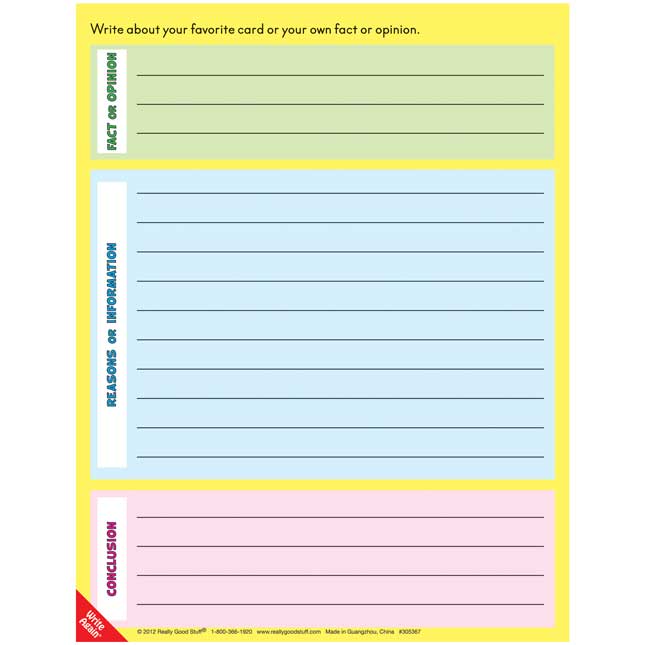 Fact and Opinion Sort and Write Level 1 Literacy Center