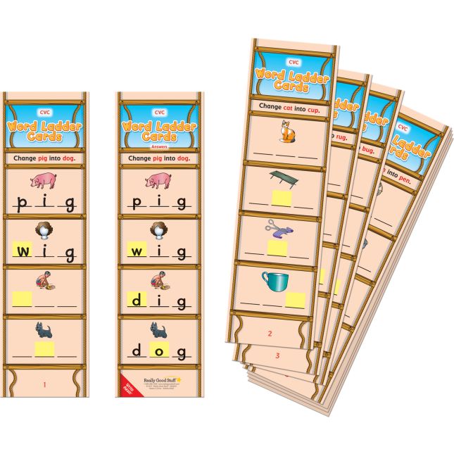 Really Good Stuff® CVC Word Ladder Cards - 28 cards_0