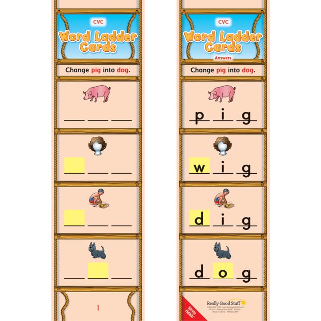 Really Good Stuff® CVC Word Ladder Cards - 28 cards_2