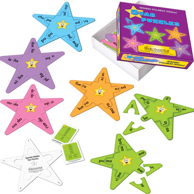 Really Good Stuff® Spanish Syllable Star Puzzles -