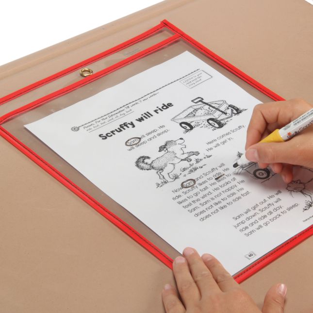 Really Good Stuff® Write Again Re-Markable™ Dry Erase Sleeves Classroom Pack