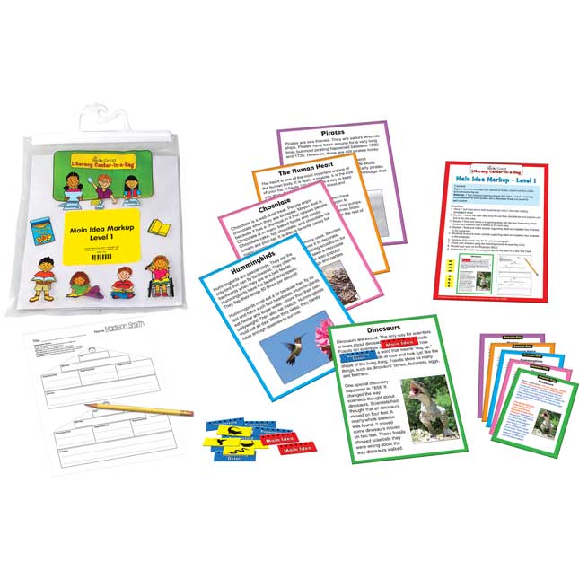 Main Idea Markup Level 1 Literacy Center - multi-item set