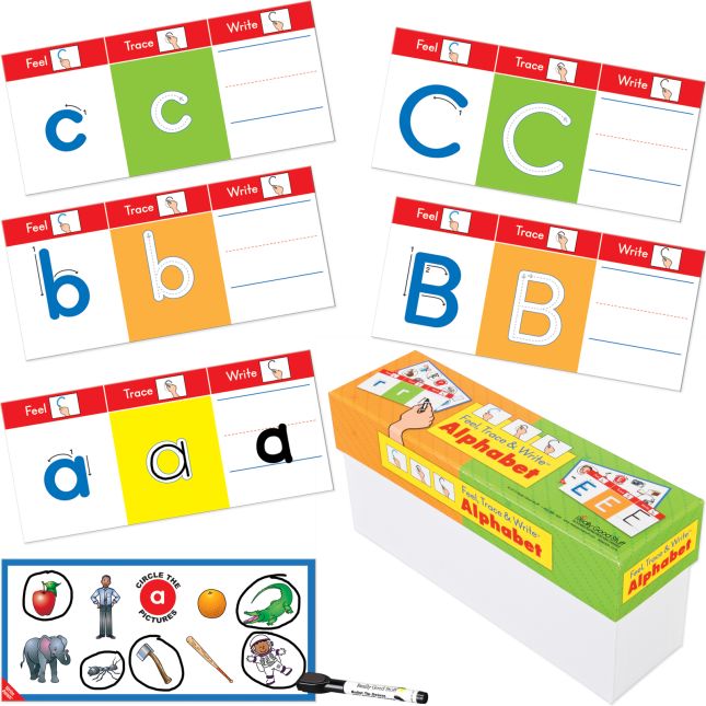 Feel, Trace and Write Alphabet Cards And Dry Erase Markers