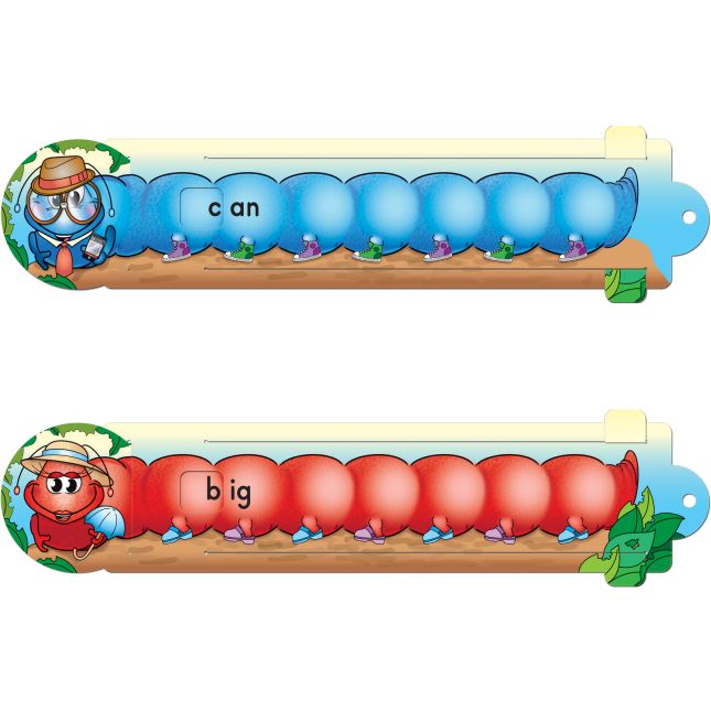 Slide And Learn™ Caterpillars: CVC Words - 24 sliders, 5 O-rings