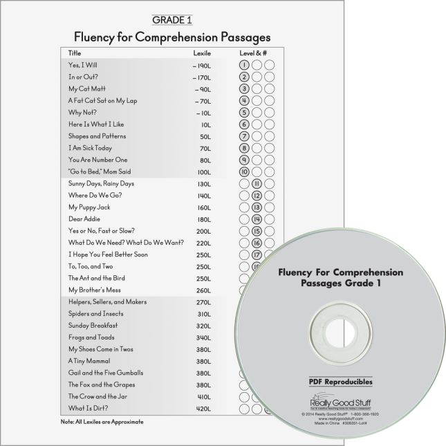 Fluency For Comprehension Set - Passages and CDs - Grade 1