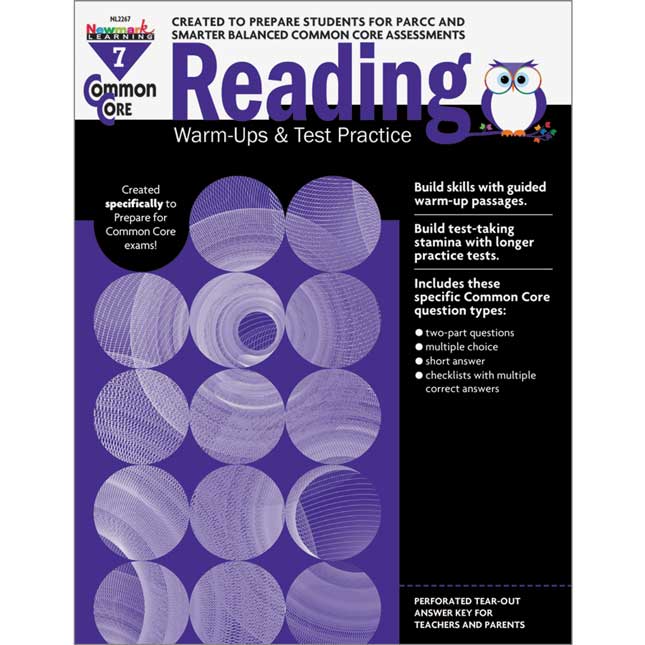 Common Core Reading Warm-Ups And Test Practice Book - Grade 7