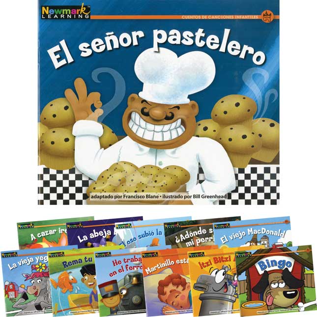 Rising Readers Fiction: Nursery Songs And Stories - Spanish - 12 books