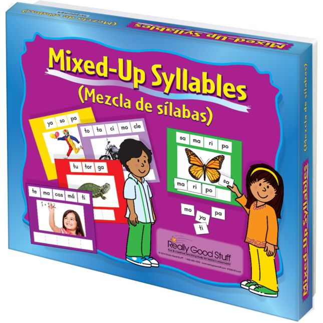 Really Good Stuff® Mixed Up Syllables - Mezcla de sA­labas - 30 mats, 114 tiles