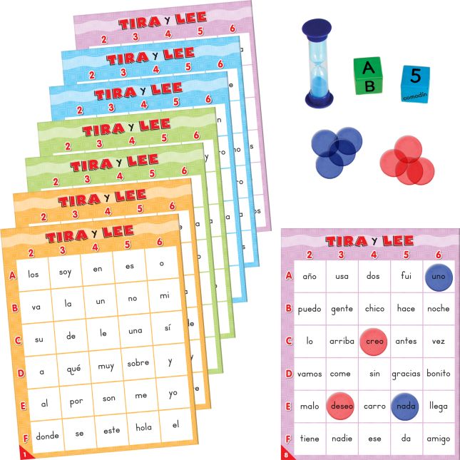 Really Good Stuff® Roll And Read: Tira y lee: palabras de uso frecuente (Spanish High-Frequency Words) - 1 game_0