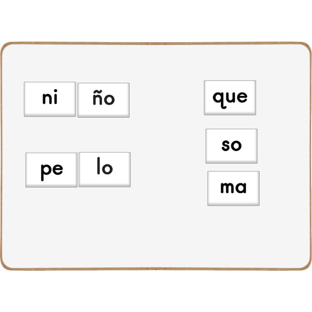 Magnetic Syllable Tile Kit - Spanish - 102 tiles, 1 storage box