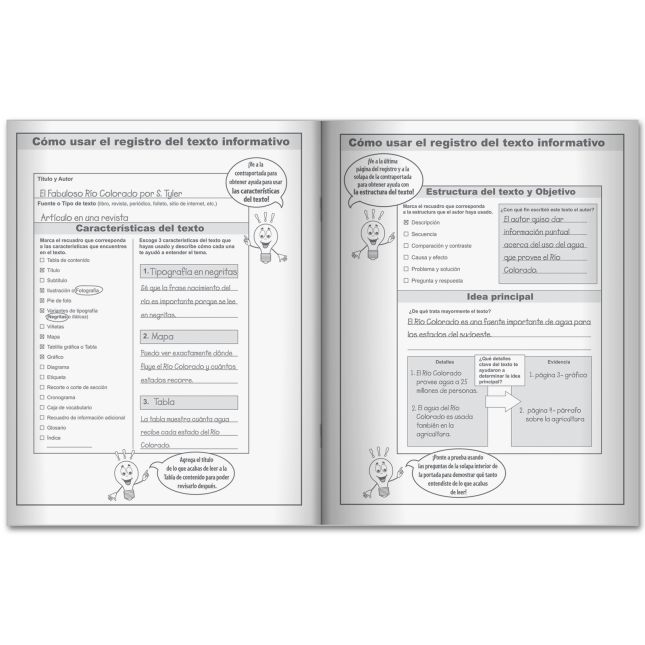 Registro del texto informativo (Informational Text Journal) - 12 journals