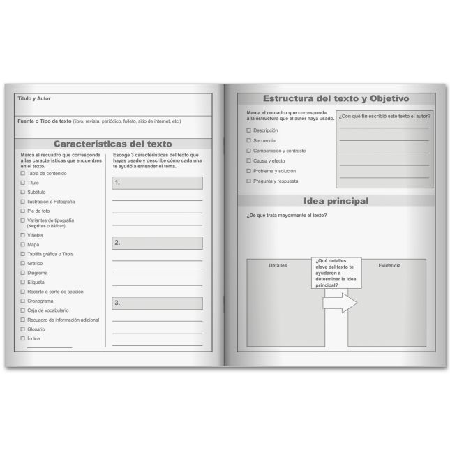 Registro del texto informativo (Informational Text Journal) - 12 journals