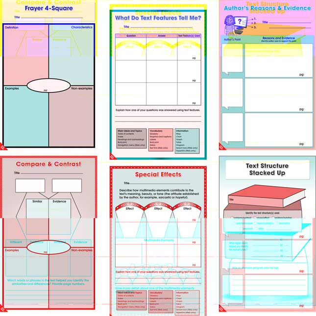 Dry Erase Comprehension Graphic Organizer Mats - Intermediate - Set Of 36