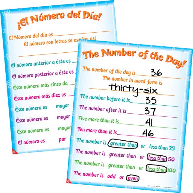 Number Of The Day Poster Dual Language Set